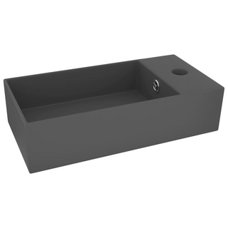 Bathroom Sink with Overflow Ceramic Dark Grey - Giant Lobelia