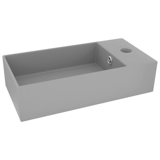 Bathroom Sink with Overflow Ceramic Light Grey - Giant Lobelia