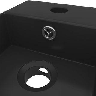 Bathroom Sink with Overflow Ceramic Matt Black - Giant Lobelia