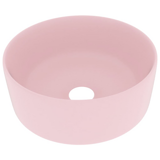 vidaXL Luxury Wash Basin Round Matt Pink 40x15 cm Ceramic - Giant Lobelia