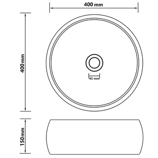 vidaXL Luxury Wash Basin Round Matt Cream 40x15 cm Ceramic - Giant Lobelia