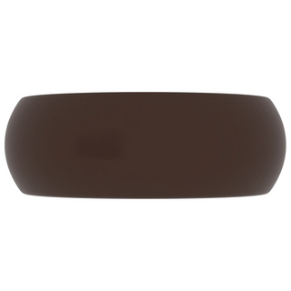 vidaXL Luxury Wash Basin Round Matt Dark Brown 40x15 cm Ceramic - Giant Lobelia