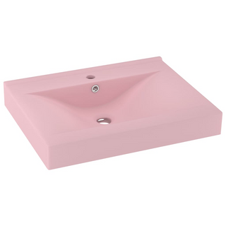 vidaXL Luxury Basin with Faucet Hole Matt Pink 60x46 cm Ceramic - Giant Lobelia