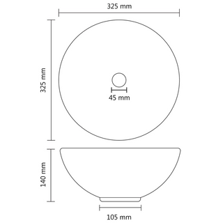 vidaXL Luxury Bathroom Basin Round Matt Dark Green 32.5x14 cm Ceramic - Giant Lobelia