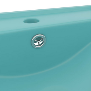 vidaXL Luxury Basin with Faucet Hole Matt Light Green 60x46 cm Ceramic - Giant Lobelia