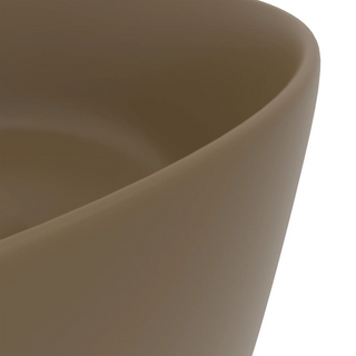 vidaXL Luxury Wash Basin Round Matt Cream 40x15 cm Ceramic - Giant Lobelia