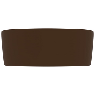 vidaXL Luxury Wash Basin Round Matt Dark Brown 40x15 cm Ceramic - Giant Lobelia