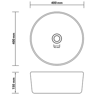 vidaXL Luxury Wash Basin Round Matt Dark Brown 40x15 cm Ceramic - Giant Lobelia