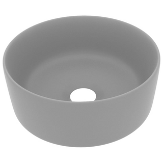 vidaXL Luxury Wash Basin Round Matt Light Grey 40x15 cm Ceramic - Giant Lobelia