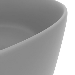 vidaXL Luxury Wash Basin Round Matt Light Grey 40x15 cm Ceramic - Giant Lobelia