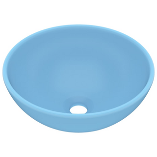 vidaXL Luxury Bathroom Basin Round Matt Light Blue 32.5x14 cm Ceramic - Giant Lobelia