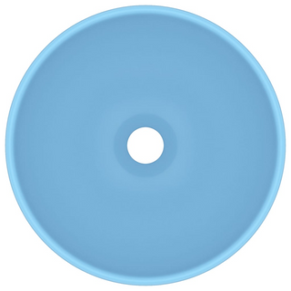 vidaXL Luxury Bathroom Basin Round Matt Light Blue 32.5x14 cm Ceramic - Giant Lobelia