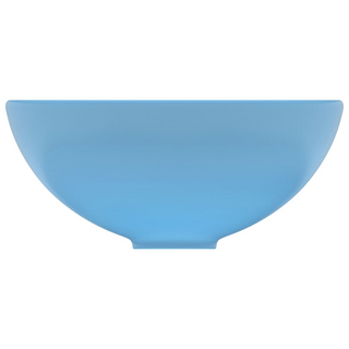 vidaXL Luxury Bathroom Basin Round Matt Light Blue 32.5x14 cm Ceramic - Giant Lobelia