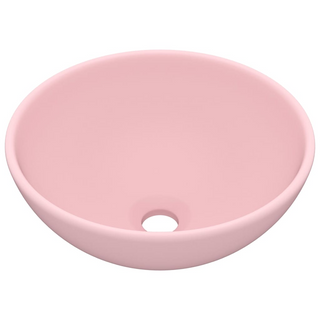 vidaXL Luxury Bathroom Basin Round Matt Pink 32.5x14 cm Ceramic - Giant Lobelia