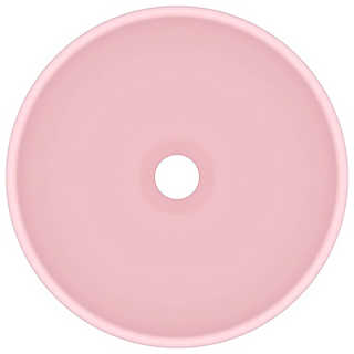 vidaXL Luxury Bathroom Basin Round Matt Pink 32.5x14 cm Ceramic - Giant Lobelia