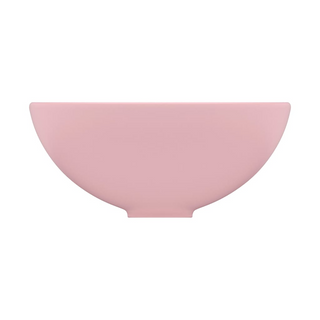 vidaXL Luxury Bathroom Basin Round Matt Pink 32.5x14 cm Ceramic - Giant Lobelia