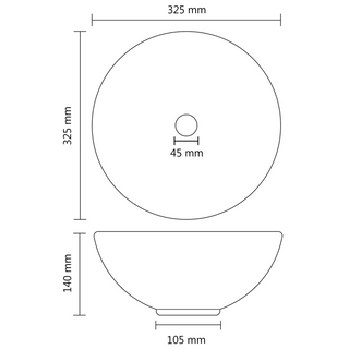 vidaXL Luxury Bathroom Basin Round Matt Light Green 32.5x14 cm Ceramic - Giant Lobelia