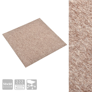 Carpet Floor Tiles 20 pcs 5 m² 50x50 cm Beige - Giant Lobelia