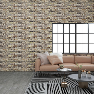 3D Wall Panels with Multicolour Brick Design 11 pcs EPS - Giant Lobelia