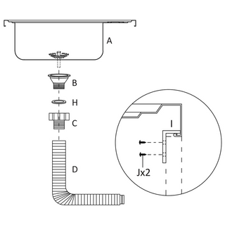 vidaXL Kitchen Sink with Drainer Set Silver 500x600x155 mm Stainless Steel - Giant Lobelia