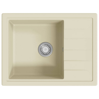 vidaXL Kitchen Sink with Overflow Hole Oval Beige Granite - Giant Lobelia