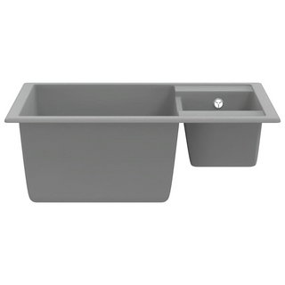 vidaXL Kitchen Sink with Overflow Hole Double Basins Grey Granite - Giant Lobelia