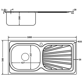 vidaXL Kitchen Sink with Drainer Set Silver 1000x500x155 mm Stainless Steel - Giant Lobelia