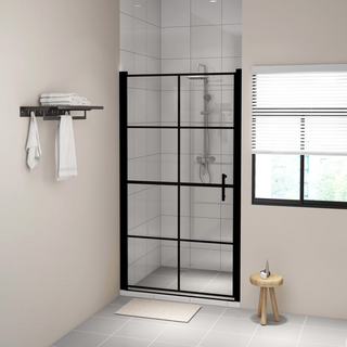 Shower Doors Tempered Glass 100x178 cm Black - Giant Lobelia