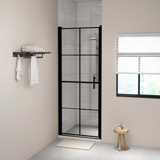 Shower Doors Tempered Glass 81x195 cm Black - Giant Lobelia