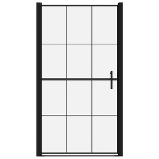 Shower Door Tempered Glass 100x178 cm Black - Giant Lobelia