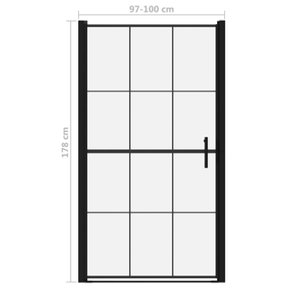 Shower Door Tempered Glass 100x178 cm Black - Giant Lobelia