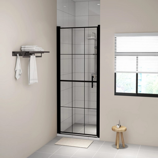 Shower Door Tempered Glass 81x195 cm Black - Giant Lobelia