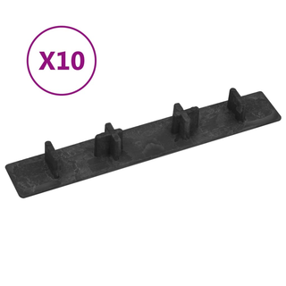 vidaXL Decking End Caps 10 pcs Black Plastic - Giant Lobelia