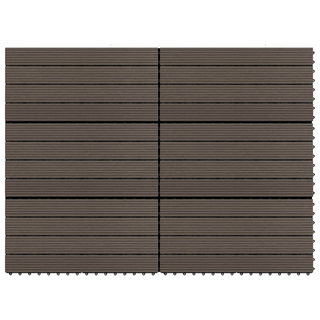 vidaXL Decking Tiles 6 pcs WPC 60x30 cm 1.08 m² Dark Brown - Giant Lobelia