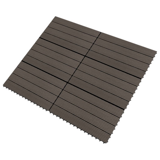 vidaXL Decking Tiles 6 pcs WPC 60x30 cm 1.08 m² Dark Brown - Giant Lobelia