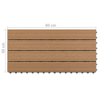 vidaXL Decking Tiles 6 pcs WPC 60x30 cm 1.08 m² Brown - Giant Lobelia