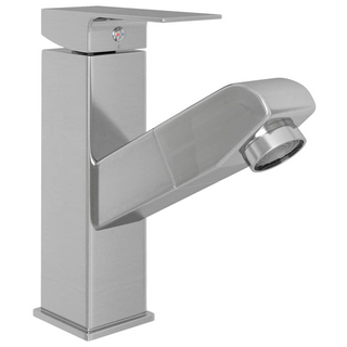 Bathroom Basin Faucet with Pull-out Function Silver 157x172 mm - Giant Lobelia