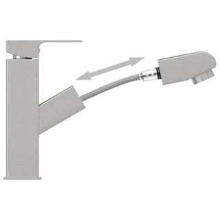 Bathroom Basin Faucet with Pull-out Function Silver 157x172 mm - Giant Lobelia