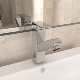 Bathroom Basin Faucet with Pull-out Function Chromed Finish 157x172 mm - Giant Lobelia