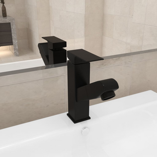 Bathroom Basin Faucet with Pull-out Function Black 157x172 mm - Giant Lobelia