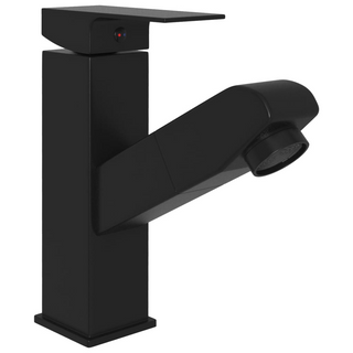 Bathroom Basin Faucet with Pull-out Function Black 157x172 mm - Giant Lobelia