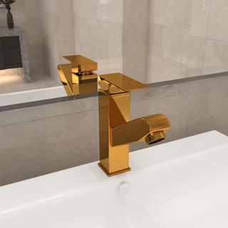 Bathroom Basin Faucet with Pull-out Function Gold 157x172 mm - Giant Lobelia