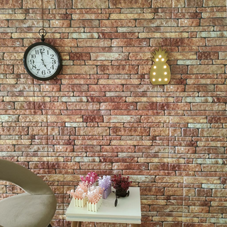 3D Wall Panels with Brown Brick Design 10 pcs EPS - Giant Lobelia