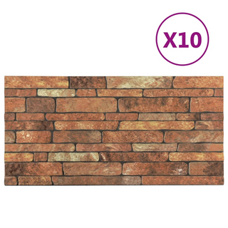 3D Wall Panels with Brown Brick Design 10 pcs EPS - Giant Lobelia