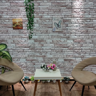 3D Wall Panels with Dark Grey Brick Design 10 pcs EPS - Giant Lobelia