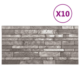 3D Wall Panels with Dark Grey Brick Design 10 pcs EPS - Giant Lobelia