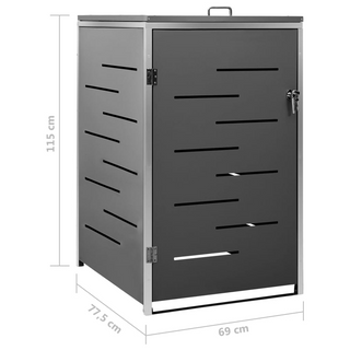 Single Wheelie Bin Shed 69x77.5x112.5 cm Stainless Steel - Giant Lobelia