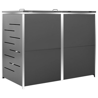 Double Wheelie Bin Shed 138x77.5x112.5 cm Stainless Steel - Giant Lobelia