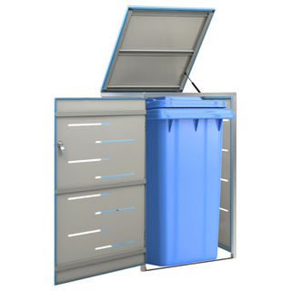 vidaXL Single Wheelie Bin Shed 69x77.5x115 cm Stainless Steel - Giant Lobelia