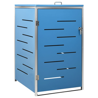 vidaXL Single Wheelie Bin Shed 69x77.5x115 cm Stainless Steel - Giant Lobelia